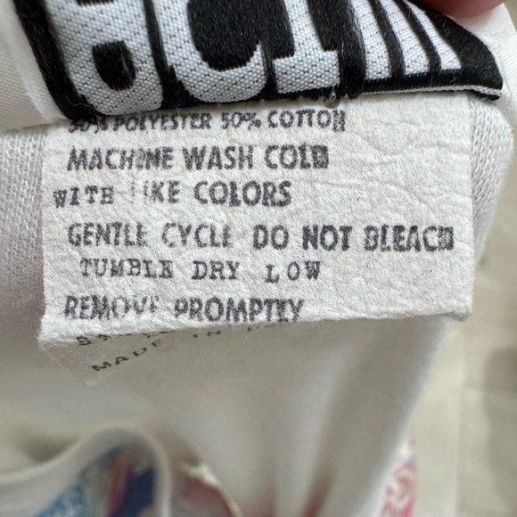 ACT III White and Pink Vintage Short Sleeve Sweatshirt Top - Picture 6 of 7